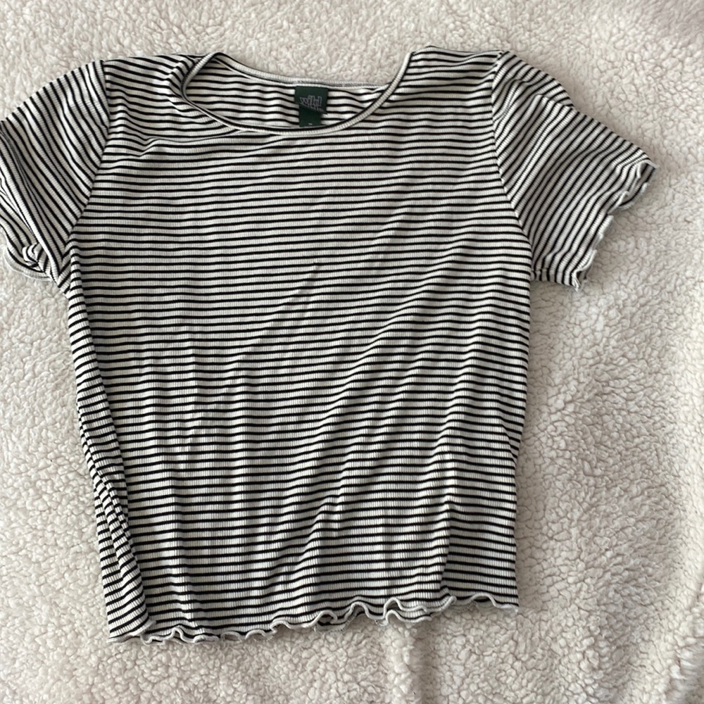 target size m striped top never worn!